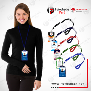 Fotocheck en PVC + Portafotocheck + Cinta Colgante en variedad de colores  (50 Unidades)