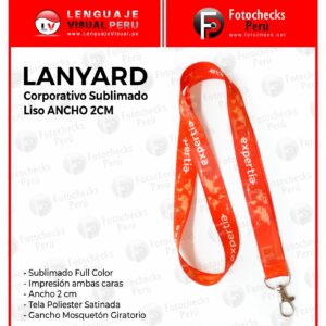 Lanyard  de 2 cm. ancho corporativo sublimado a full color